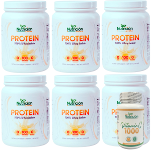6 Botes Proteina Premium + Vitamina C Gratis