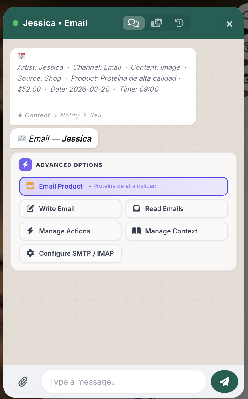 Step 3 — Parameters Set, Email Product